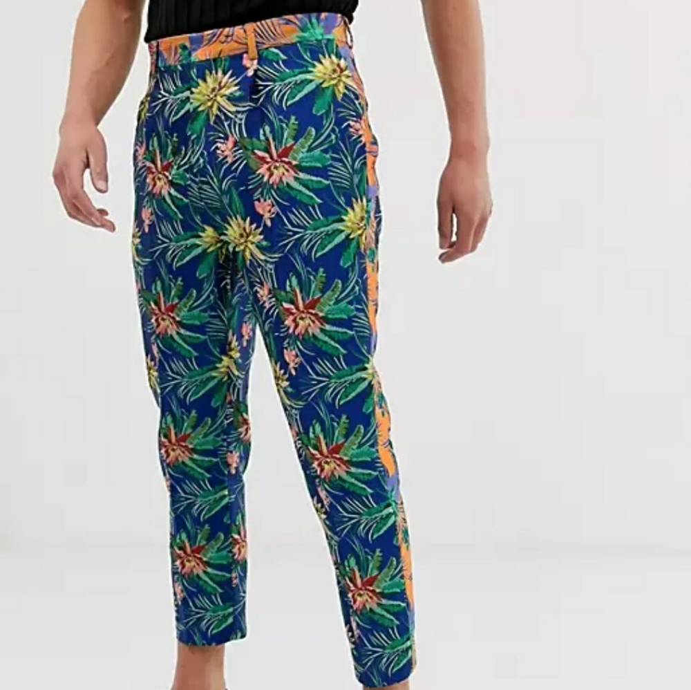 ASOS Cropped Jacquard Pants
